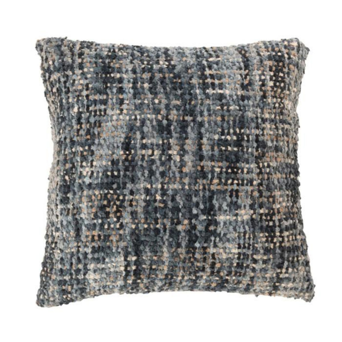 Paris Prix Coussin en Tweed  Cosy  45x45cm Bleu & Blanc