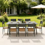 Voir la diapositive 5 : CONCEPT USINE Ensemble table de jardin 200 cm et 8 fauteuils gris foncé effet rotin CANBERRA