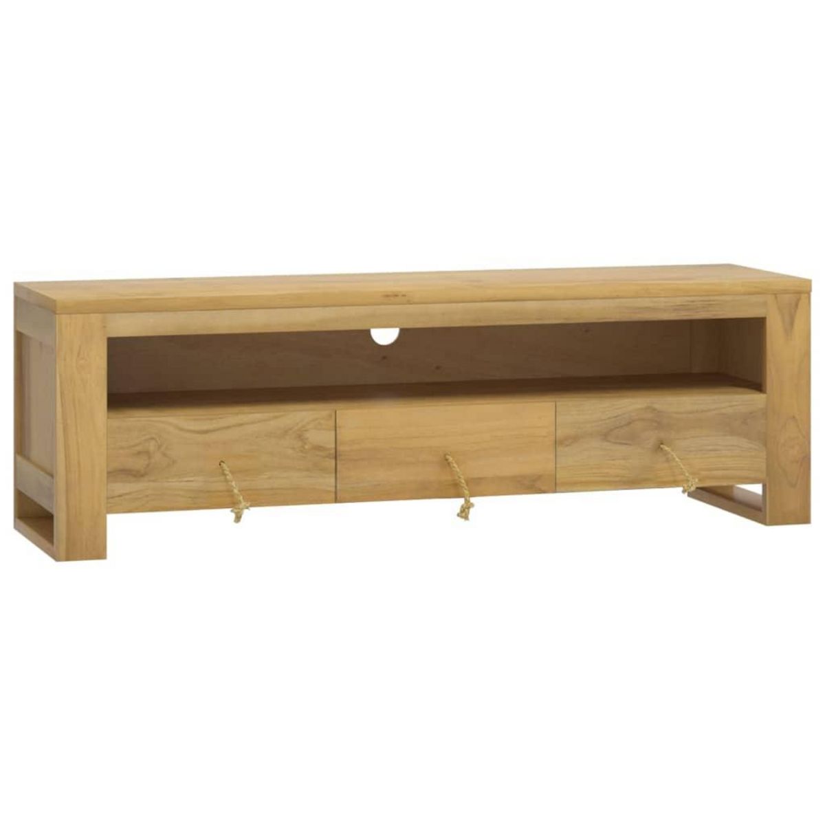 VIDAXL Meuble TV 110x30x35 cm Bois de teck solide