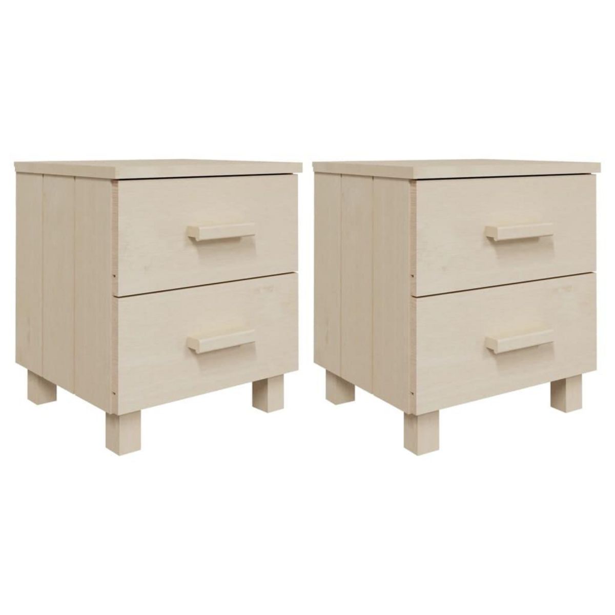 VIDAXL Tables de chevet HAMAR 2pcs Marron miel 40x35x44,5cm Bois