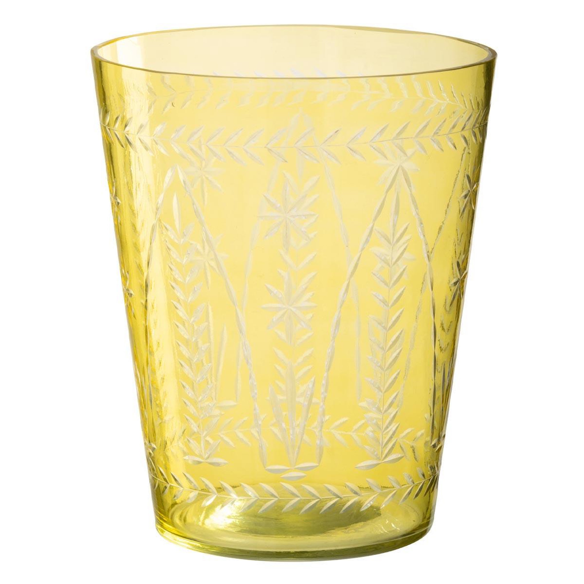 J-LINE Vase en verre  tarifa  23cm jaune