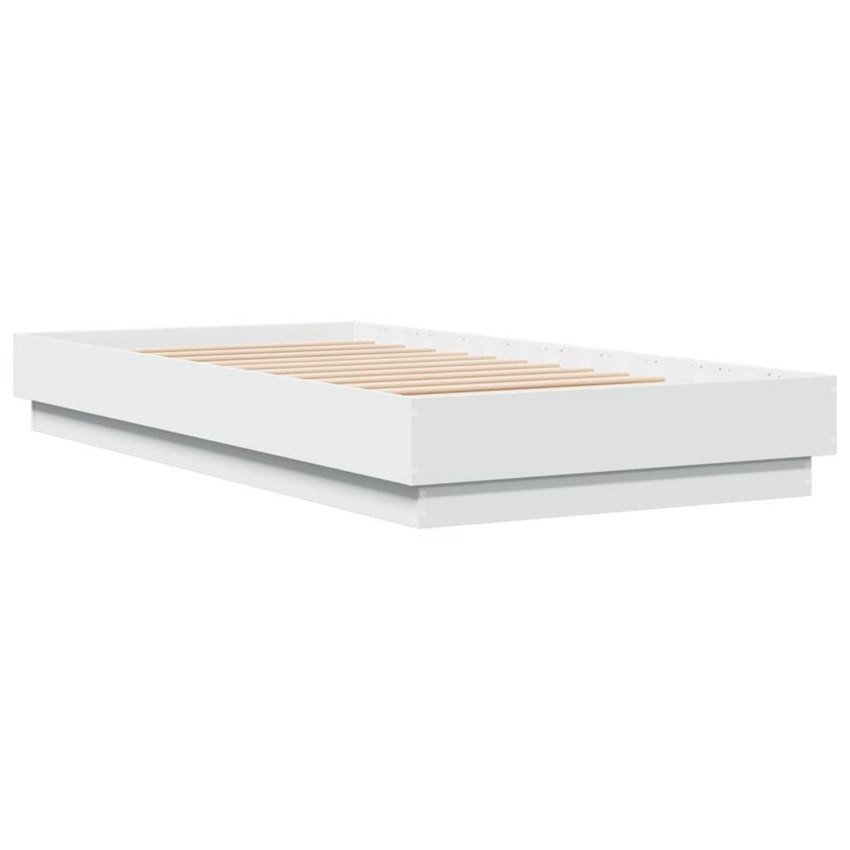 VIDAXL Cadre de lit sans matelas avec lumieres LED blanc 90x190 cm