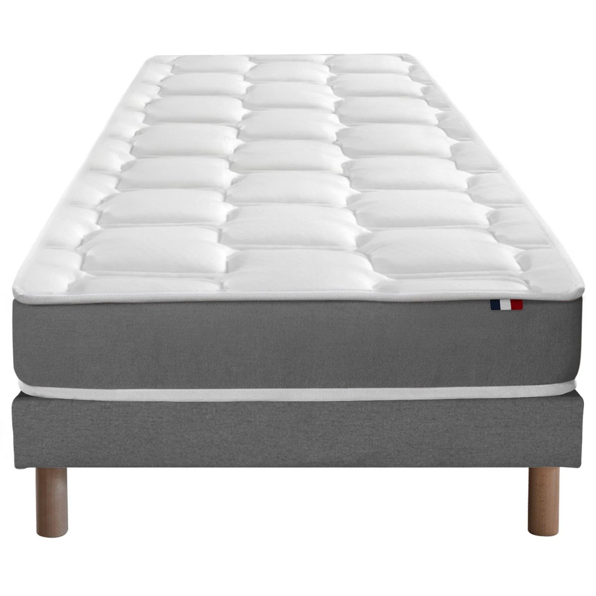 IDLITERIE Ensemble matelas mousse haute résilience CIRRUS avec sommier - confort français