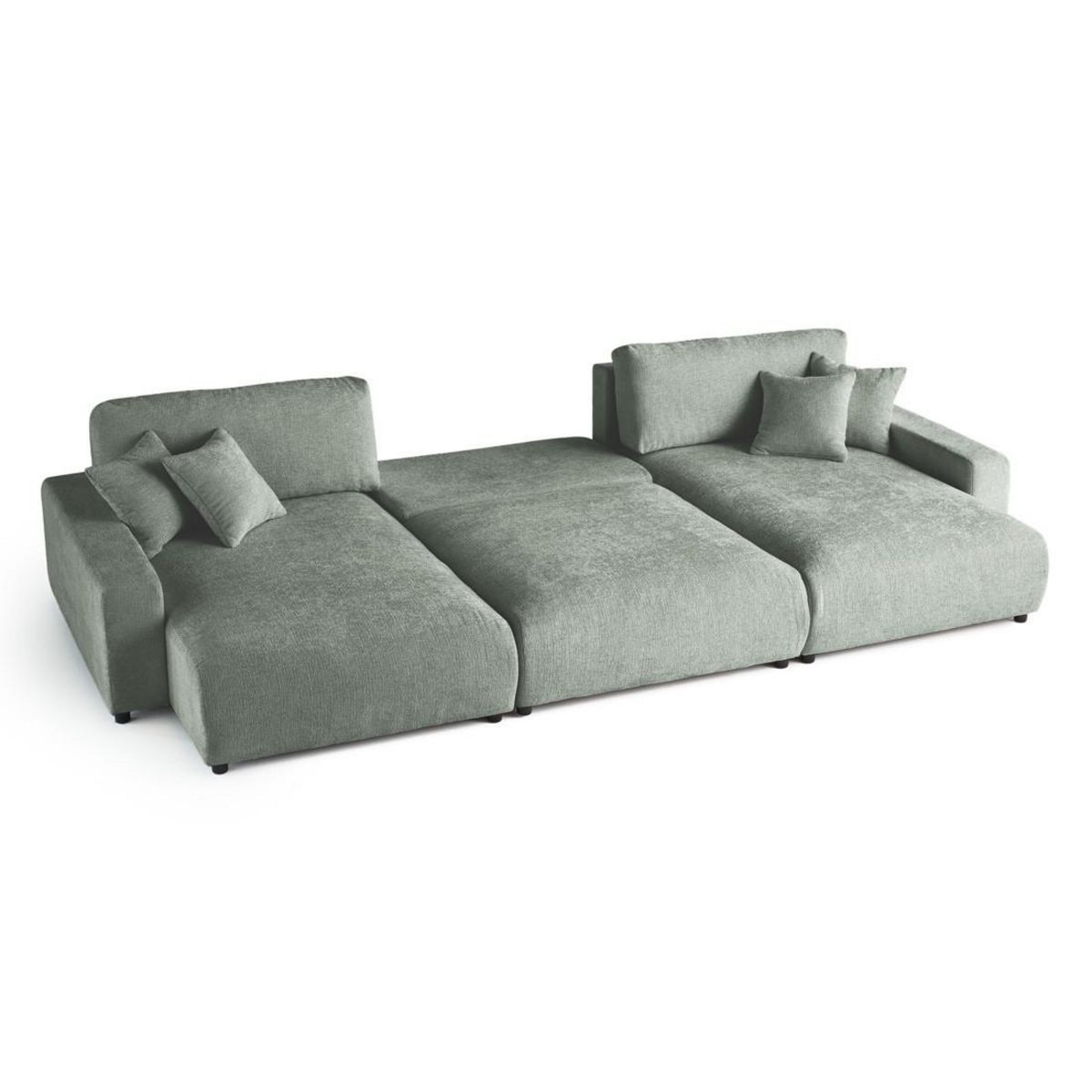 LISA DESIGN Pivoine - canapé panoramique en u - 7 places - convertible avec coffre - en velours texturé