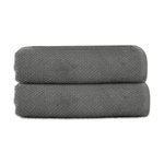 GUY LEVASSEUR Lot 2 serviettes de bain 70x140 coton éponge. Coloris disponibles : Marron, Bleu, Beige, Orange, Rose, Gris, Vert