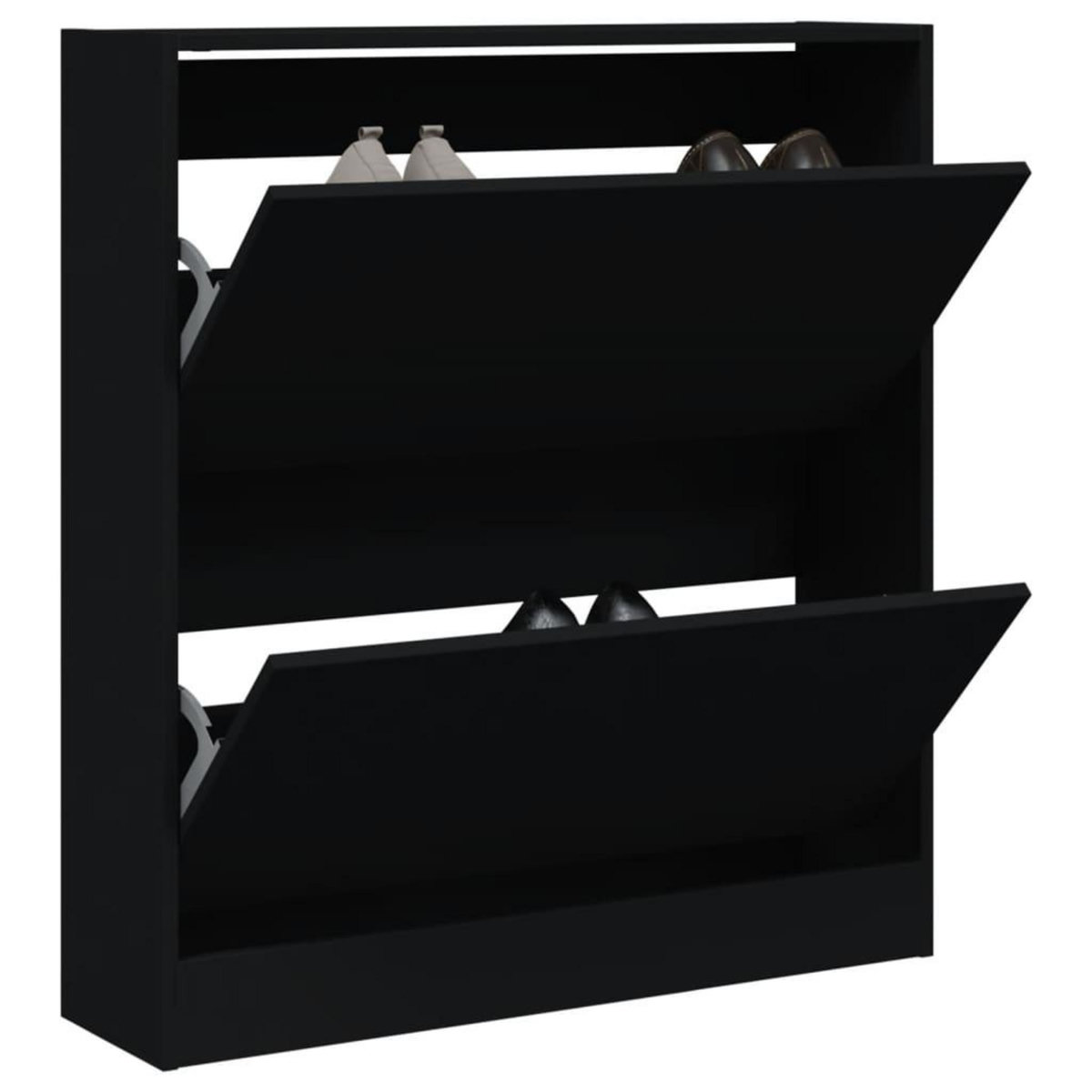 VIDAXL Armoire a chaussures noir 80x21x87,5 cm bois d'ingenierie