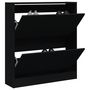 Voir la diapositive 1 : VIDAXL Armoire a chaussures noir 80x21x87,5 cm bois d'ingenierie
