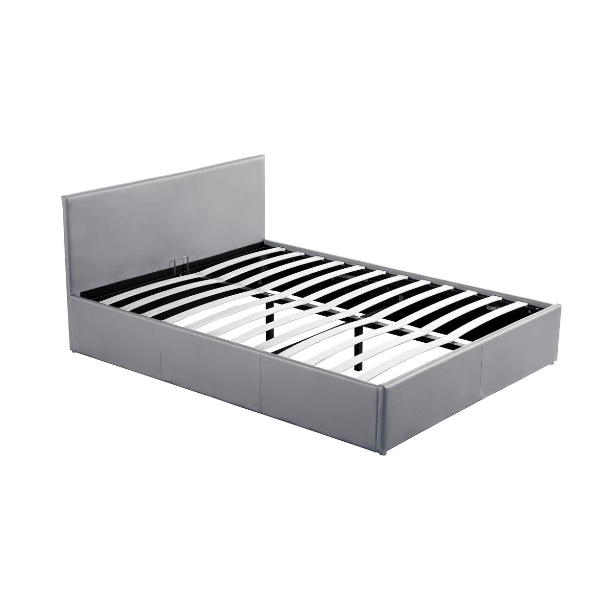 Lit coffre 140x190 cm avec sommier à lattes et tête de lit LED WILLOW