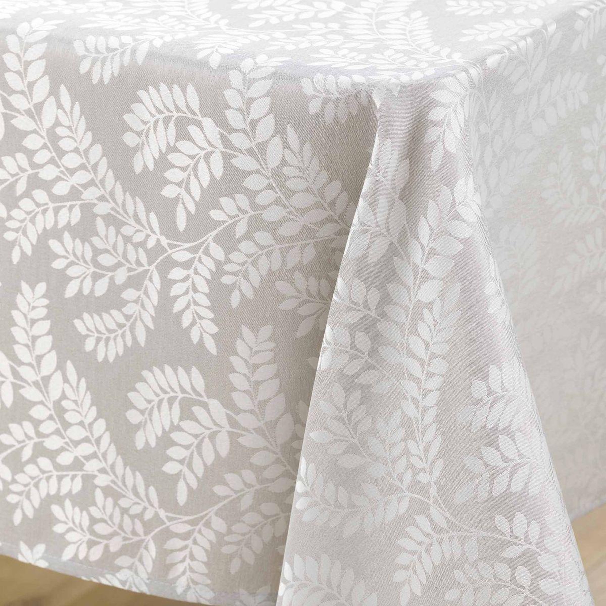 Voir la diapositive 2 : Douceur d'Intérieur Nappe jacquard imprimé  doriane  140x240cm taupe