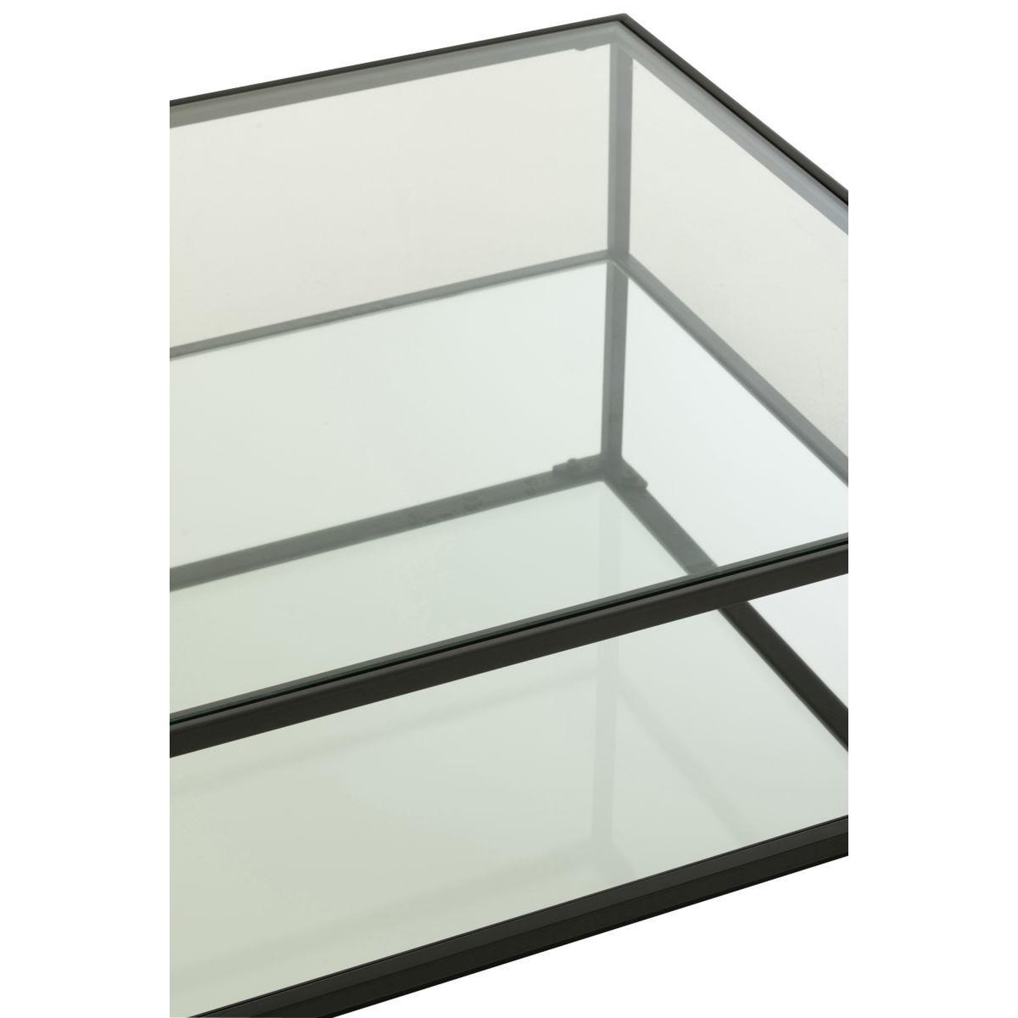 Voir la diapositive 4 : J-LINE Table basse en verre  lorie  80cm noir