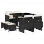 Voir la diapositive 2 : VIDAXL Ensemble a manger de jardin 9pcs coussins noir resine tressee