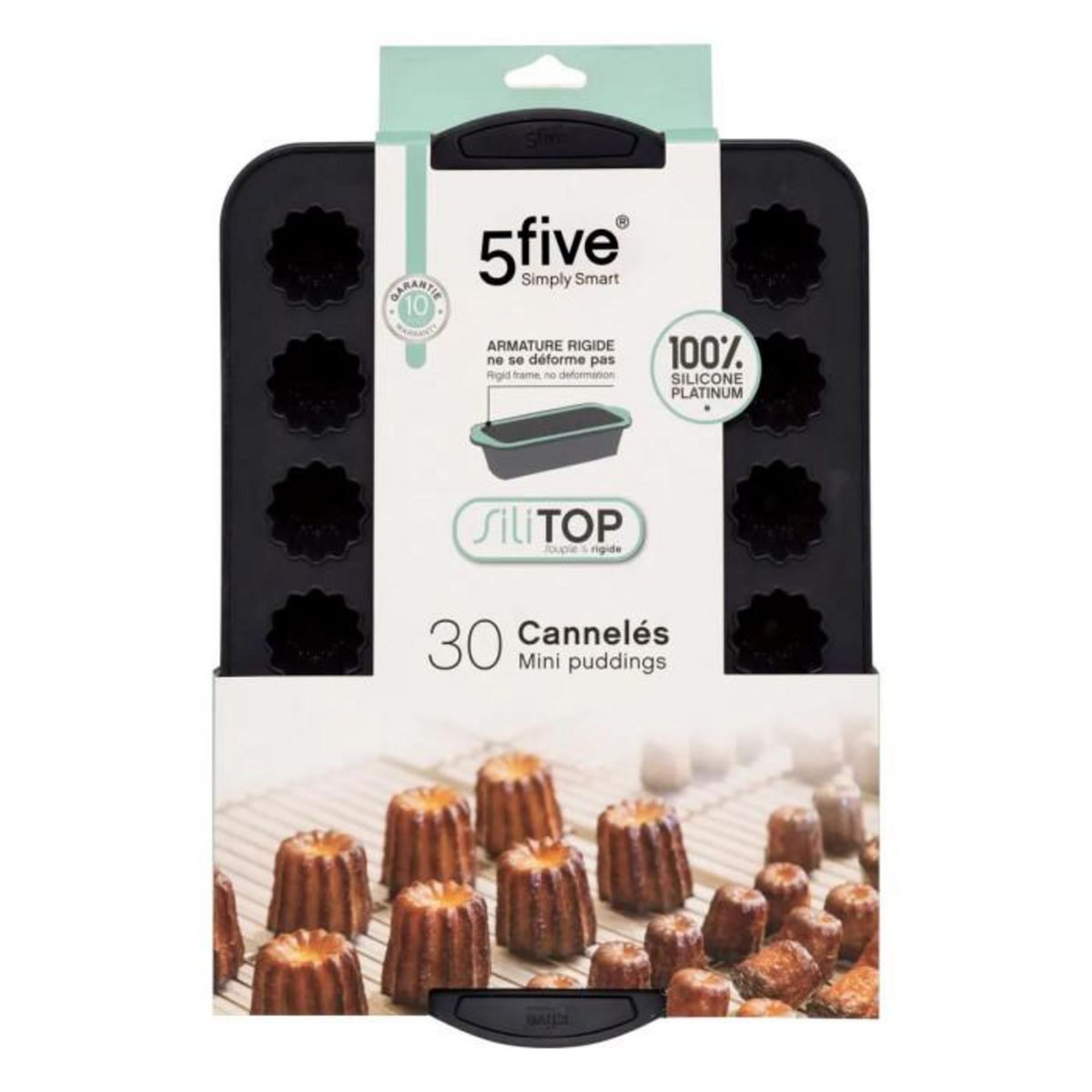 FIVE Moule 30 Cannelés Silicone  Silitop  33cm Gris