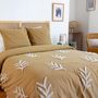 Voir la diapositive 2 : COTE DECO Housse de couette 260x240 FEUILLU + 2 taies 100% coton lavé 52 fils
