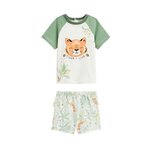Petit Béguin Pyjama enfant manches courtes Kanha. Coloris disponibles : Vert
