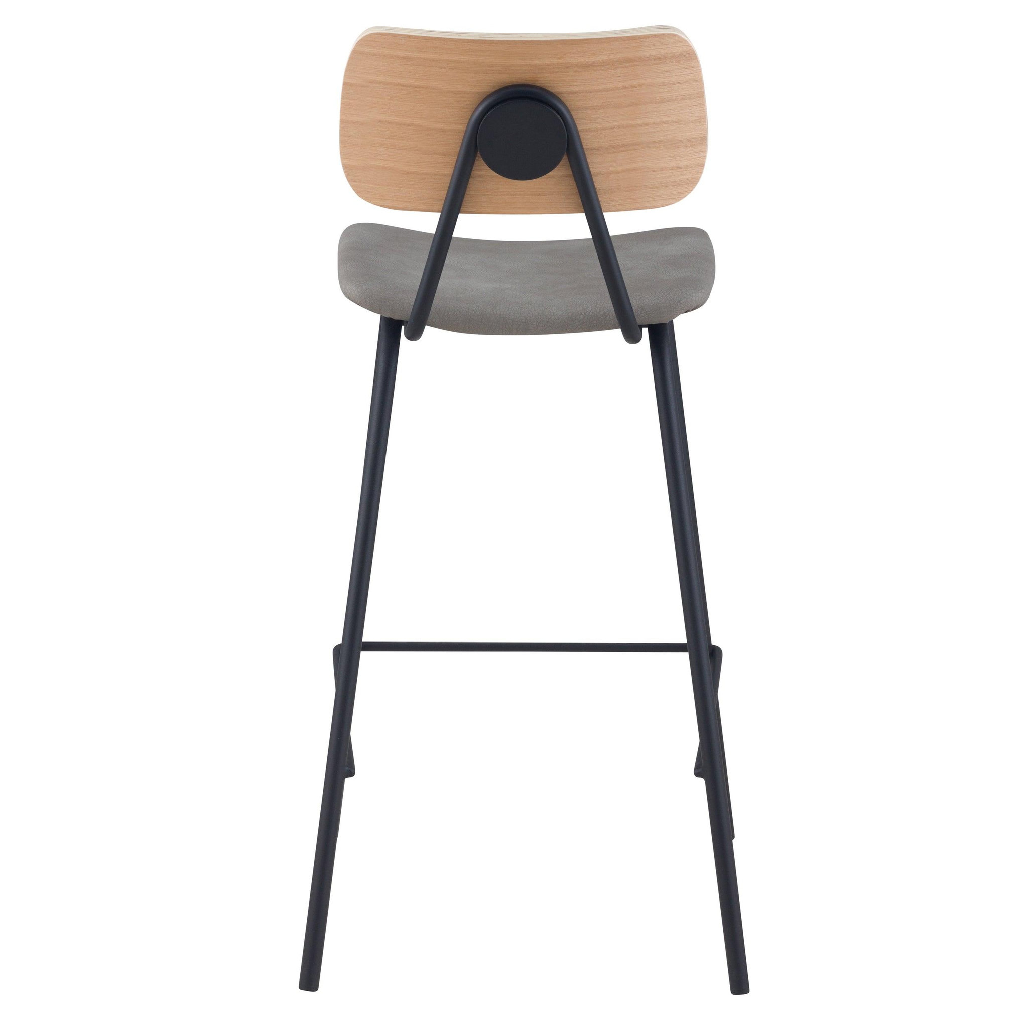 Voir la diapositive 6 : MAISON PAVANE Lot de 2 chaises pour îlot central 65 cm en cuir synthétique gris-madrague