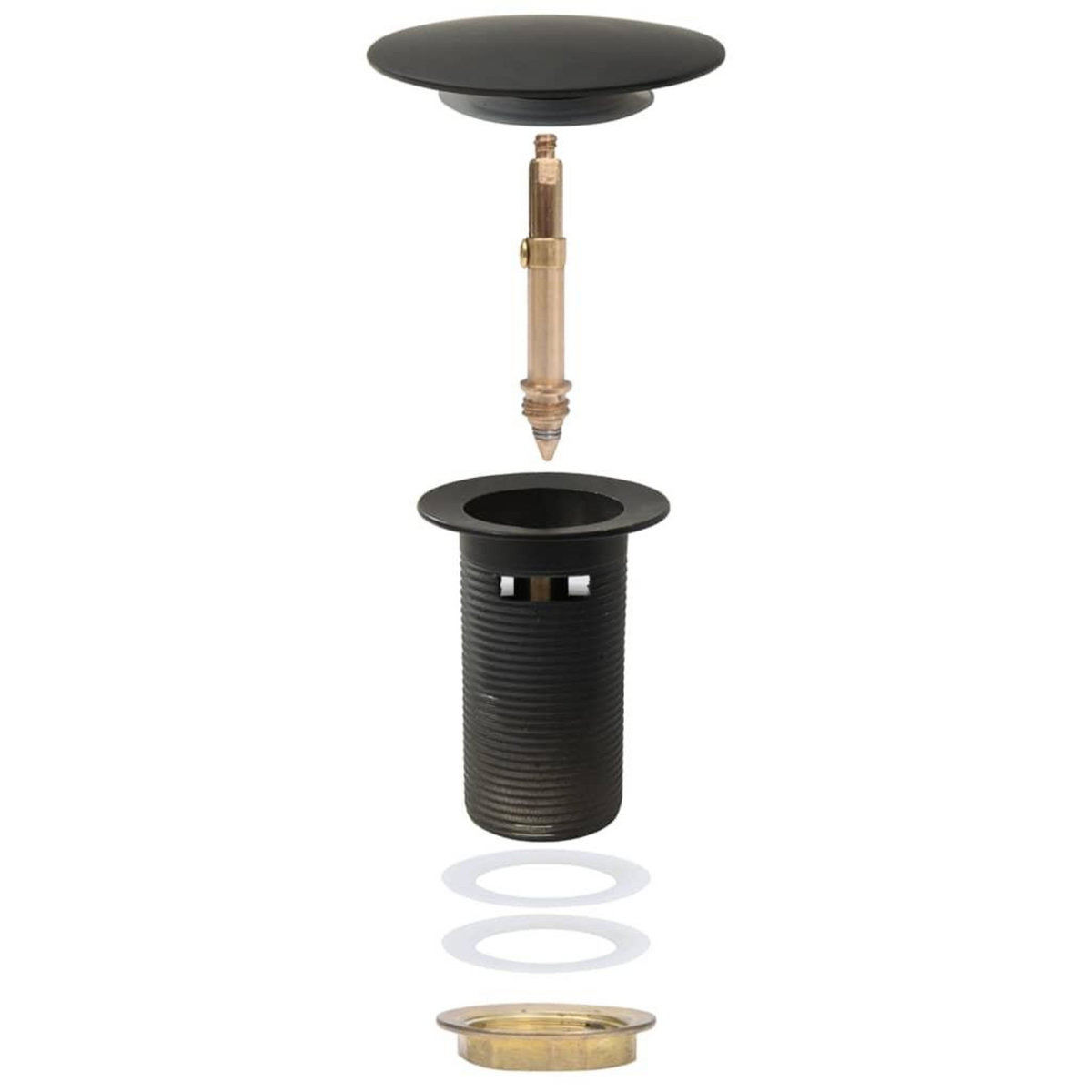 VIDAXL Drain a poussoir avec debordement Gris 6,4x6,4x9,1 cm