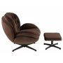 Voir la diapositive 2 : Paris Prix Fauteuil & Repose-Pieds  Relax  88cm Marron Foncé