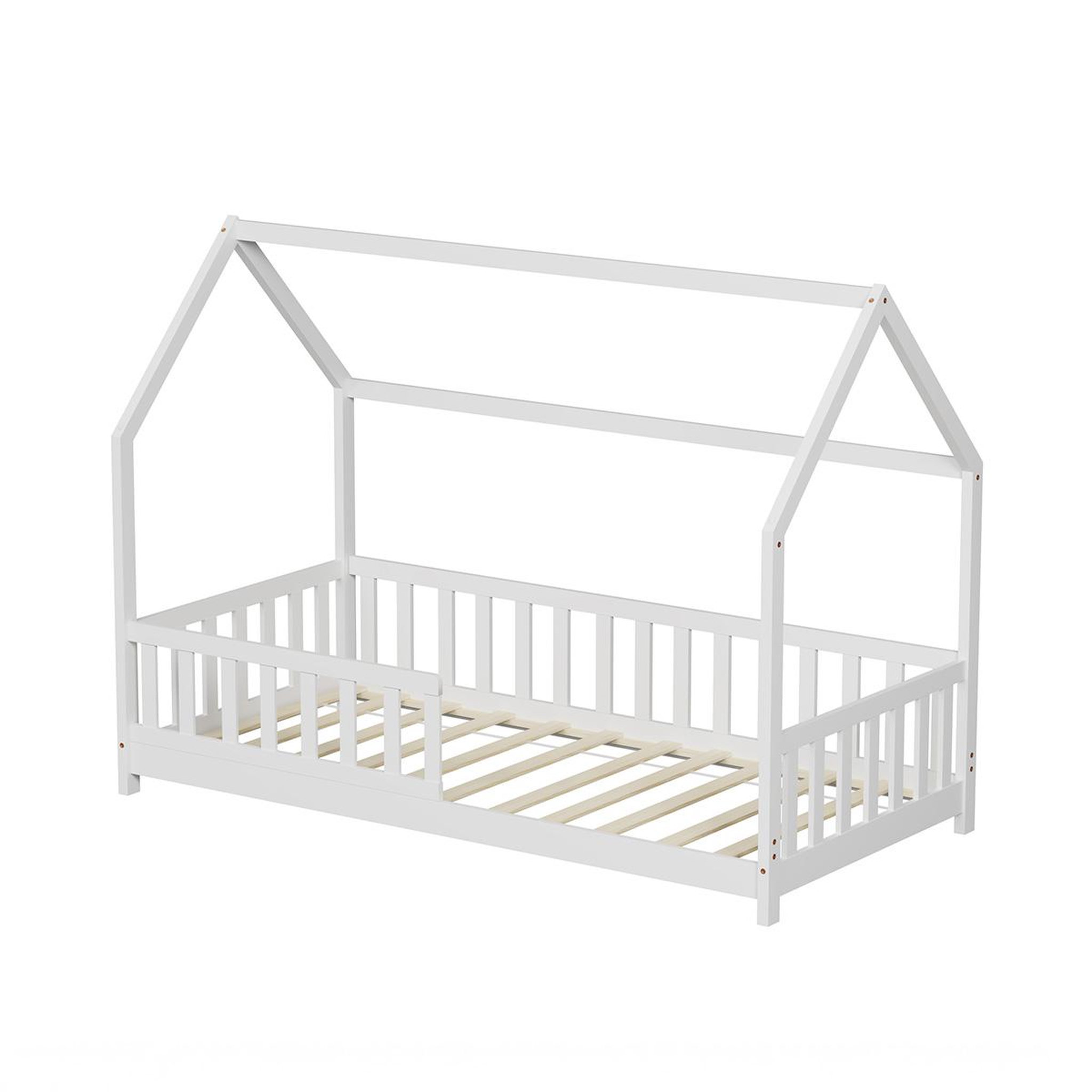 Voir la diapositive 2 : MINEA Minea | lit cabane avec barrière tchoupi 90x190 cm (matelas non inclus)