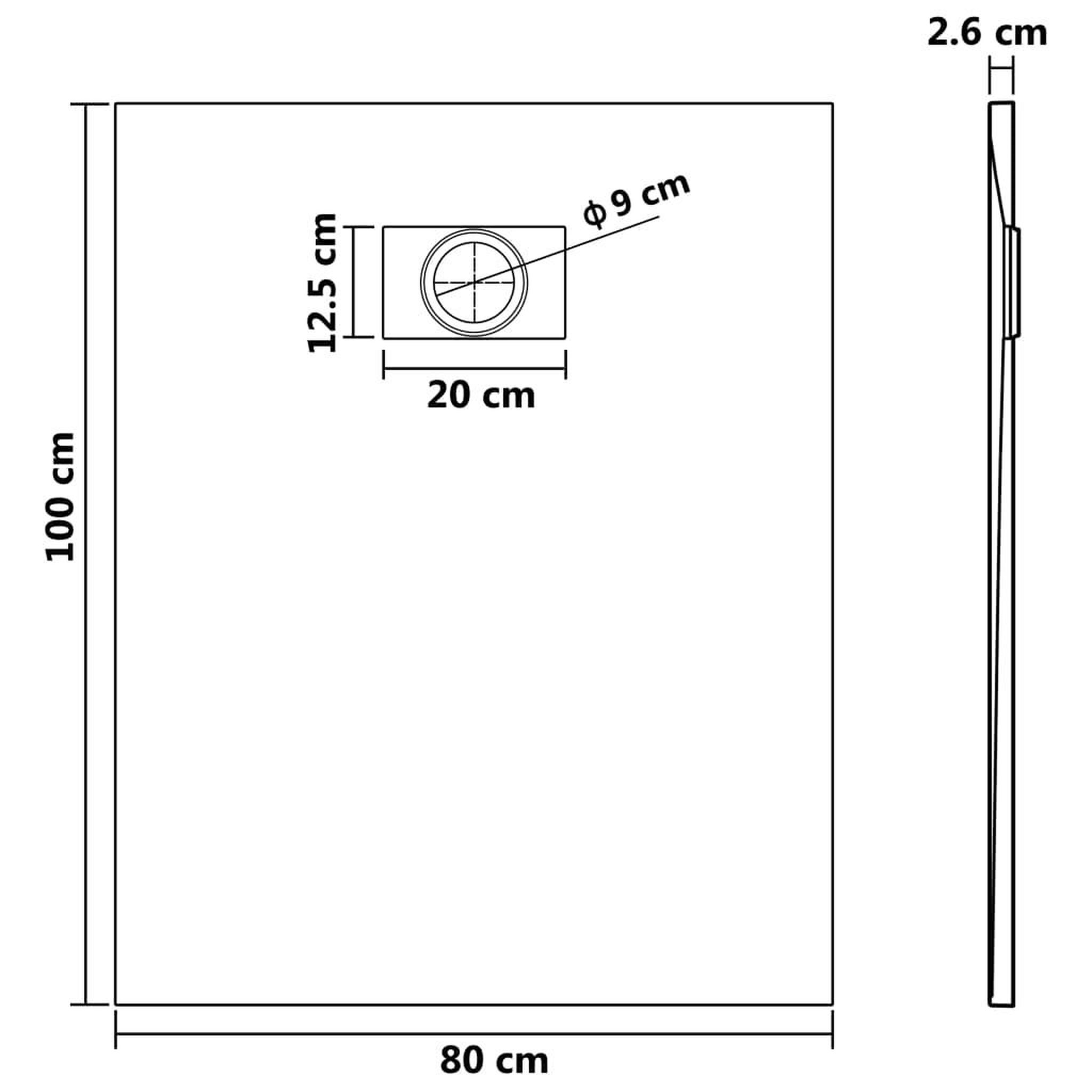 Voir la diapositive 6 : VIDAXL Receveur de douche SMC Marron 100x80 cm