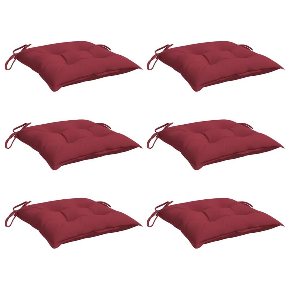 VIDAXL Coussins de palette lot de 6 rouge bordeaux 50x50x7 cm