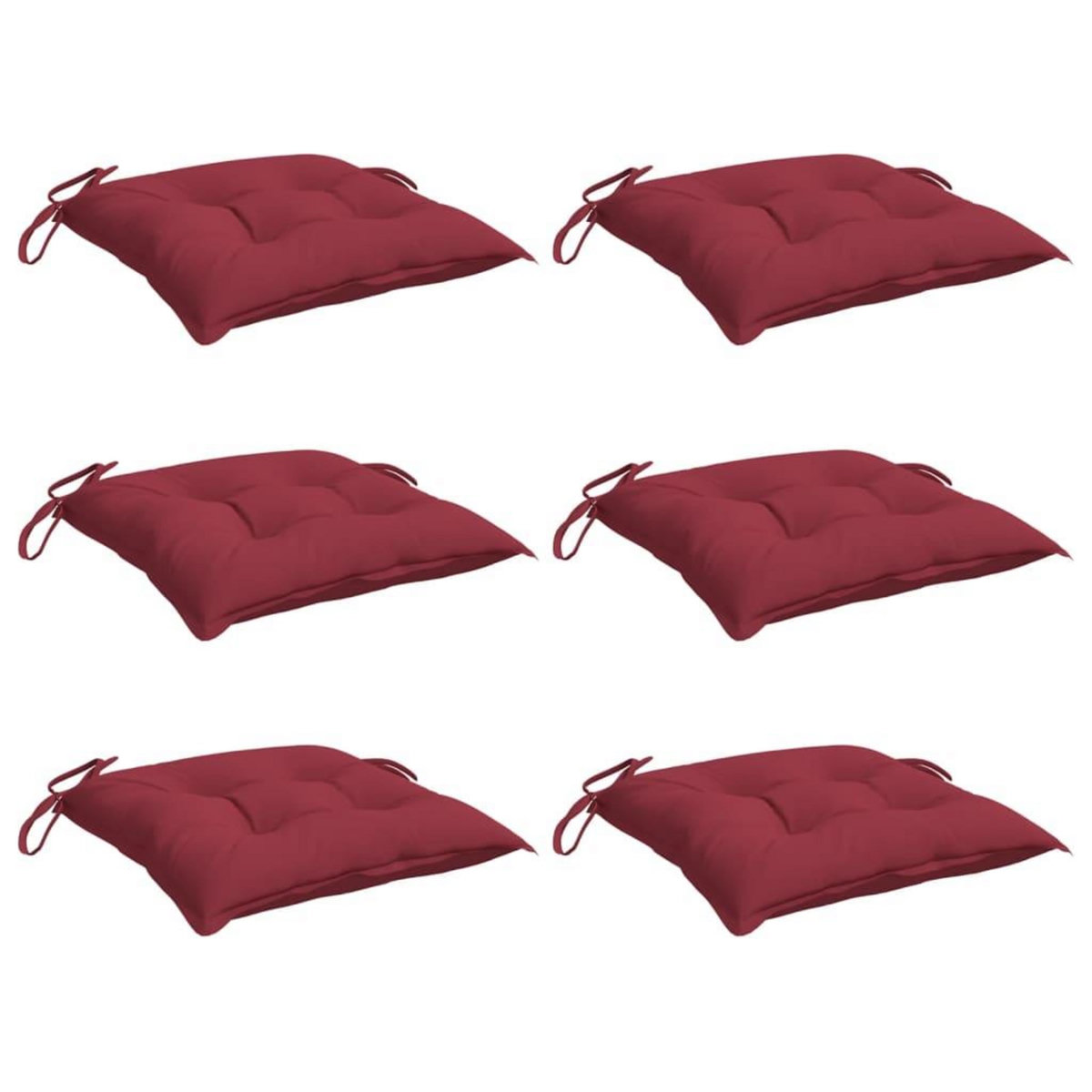 VIDAXL Coussins de palette lot de 6 rouge bordeaux 50x50x7 cm