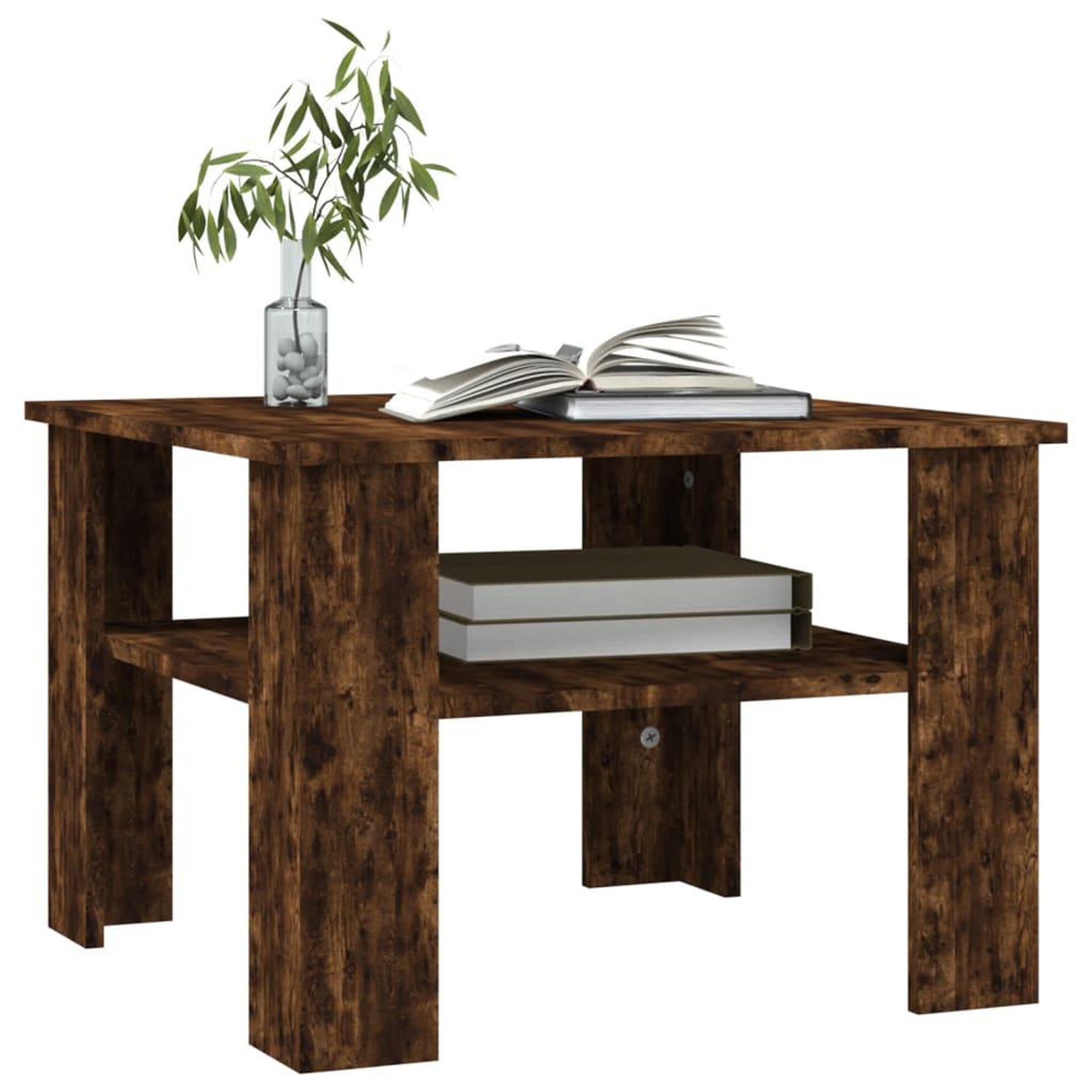Voir la diapositive 3 : VIDAXL Table basse Chene fume 60x60x42 cm Bois d'ingenierie