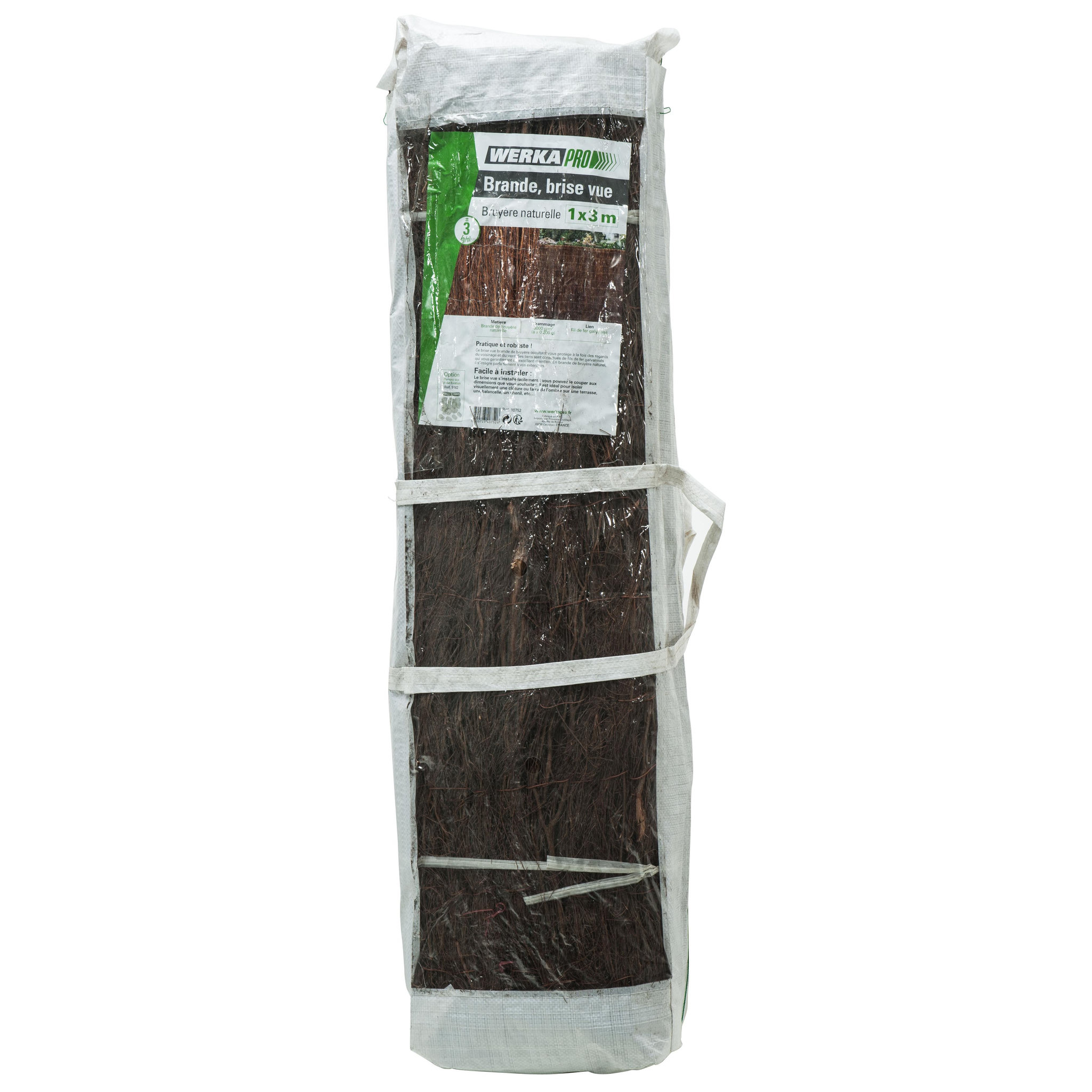 Voir la diapositive 5 :  Brise vue brande de bruyère 3000g/m2  1x3m  WERKA PRO