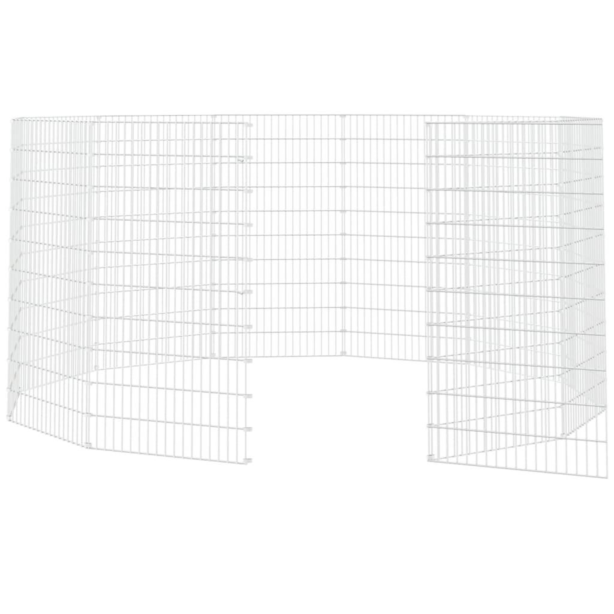 Voir la diapositive 5 : VIDAXL Enclos d'animaux en liberte 12 panneaux 54x100 cm fer galvanise