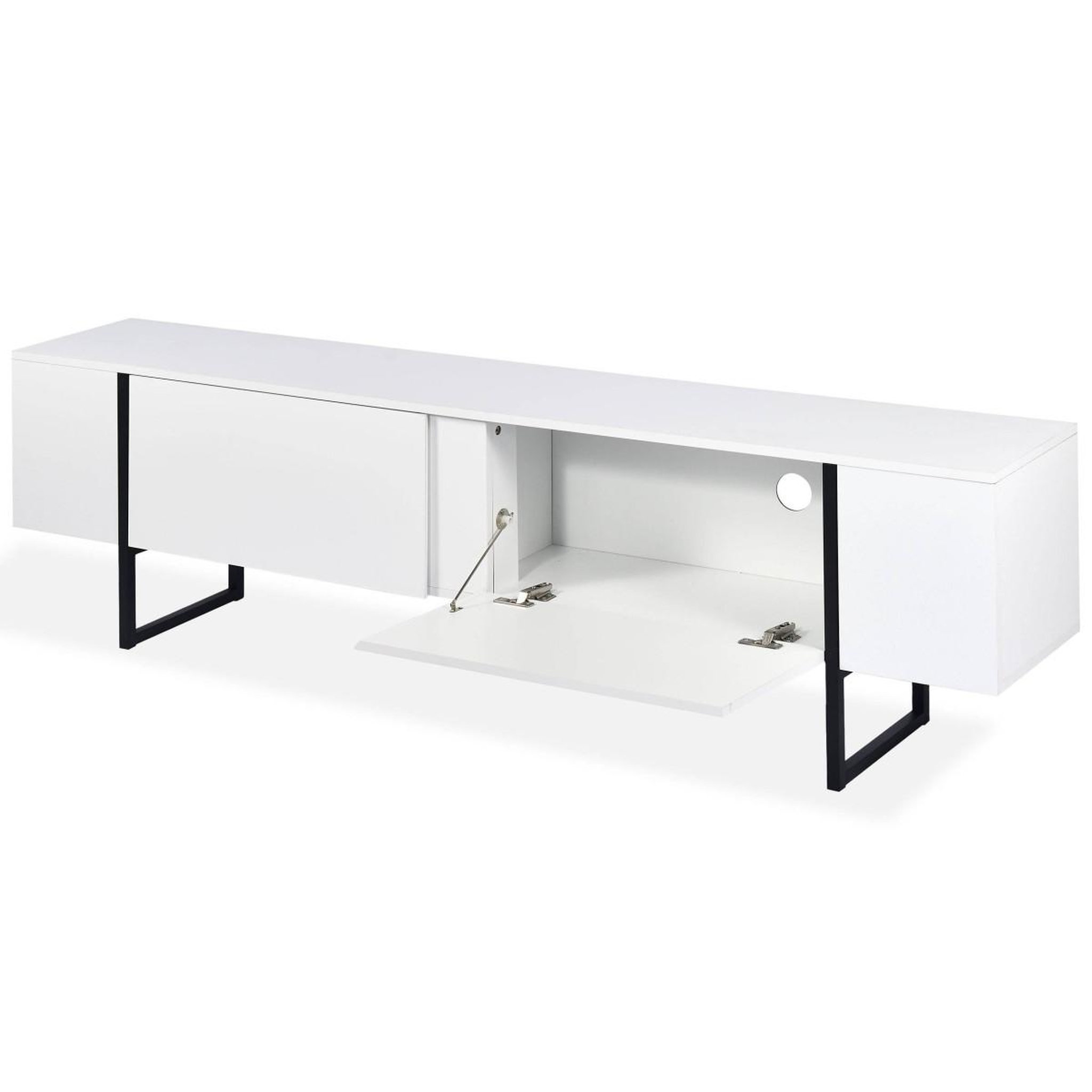 Voir la diapositive 5 : Paris Prix Meuble tv 2 portes  valentin  180cm blanc & noir