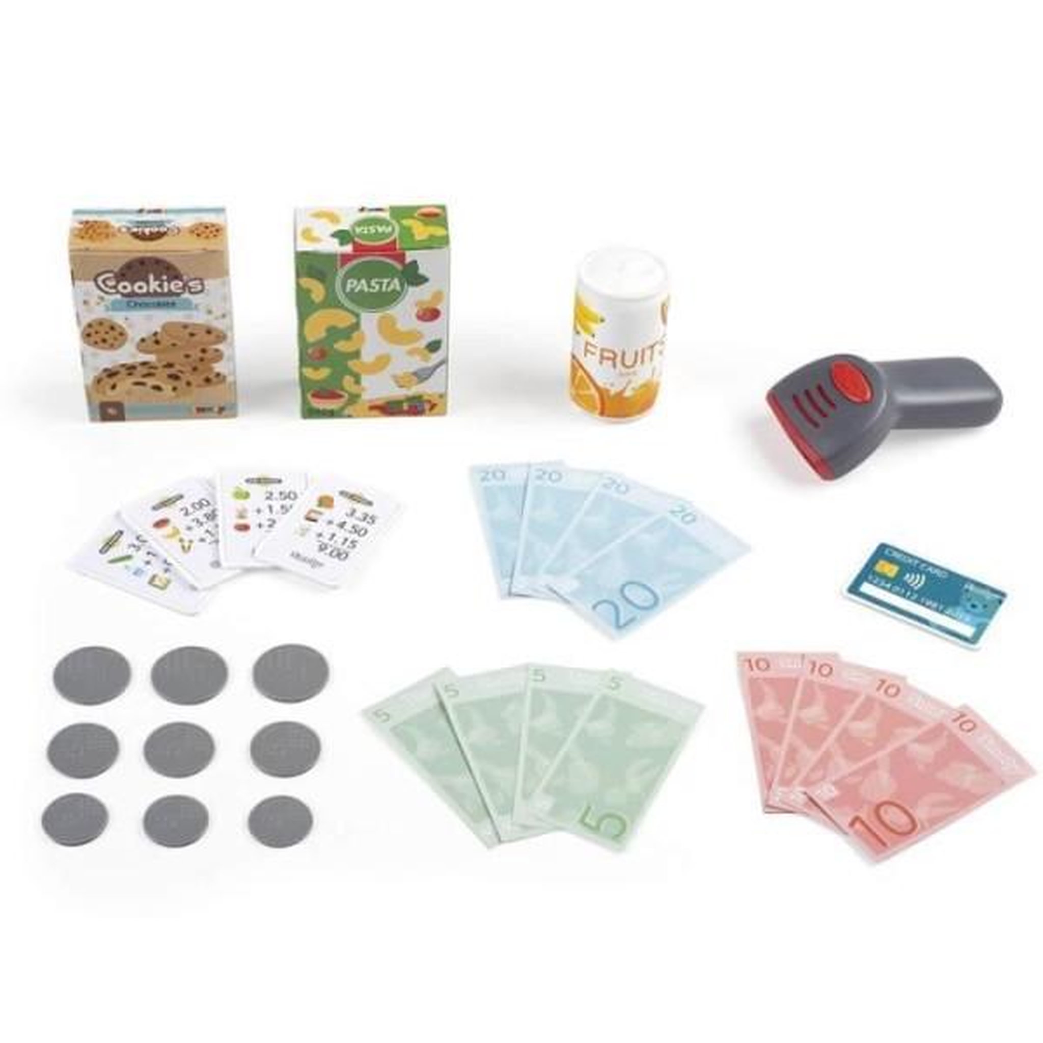 Voir la diapositive 3 : SMOBY Smoby - Caisse enregistreuse - 30 accessoires inclus - Calculatrice et Scanner avec son et lumiere - Fabriqué en France - Dés