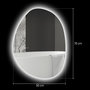 Voir la diapositive 3 : HOMCOM Miroir salle de bain design avec éclairage LED - miroir asymétrique 70 x 50 cm - tactile, réglable, anti-buée - verre trempé