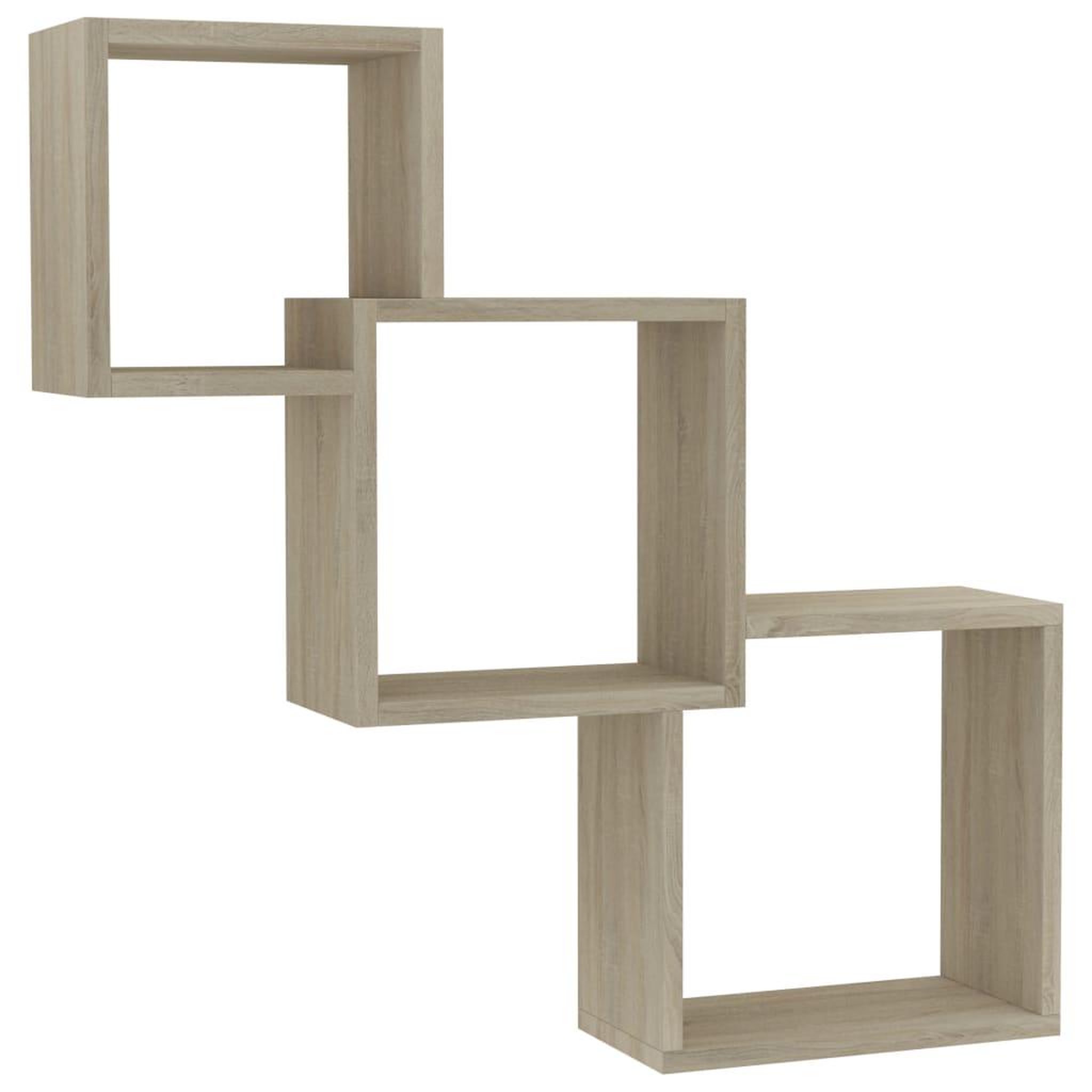 Voir la diapositive 2 : VIDAXL Etageres murales cubiques chene sonoma bois ingenierie