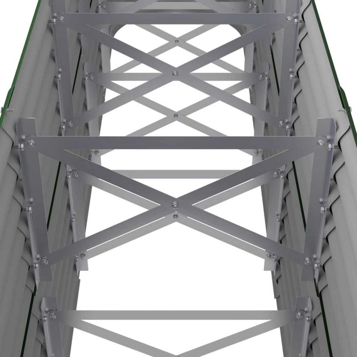 VIDAXL Lit sureleve de jardin Acier enduit de poudre 224x40x68 cm Vert