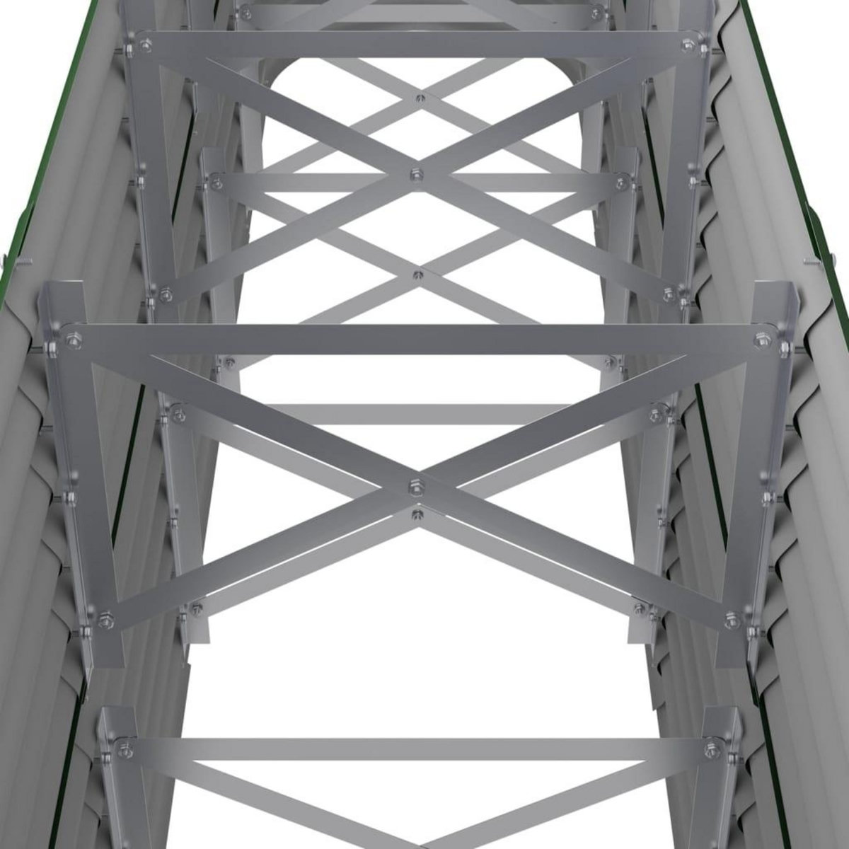 VIDAXL Lit sureleve de jardin Acier enduit de poudre 224x40x68 cm Vert