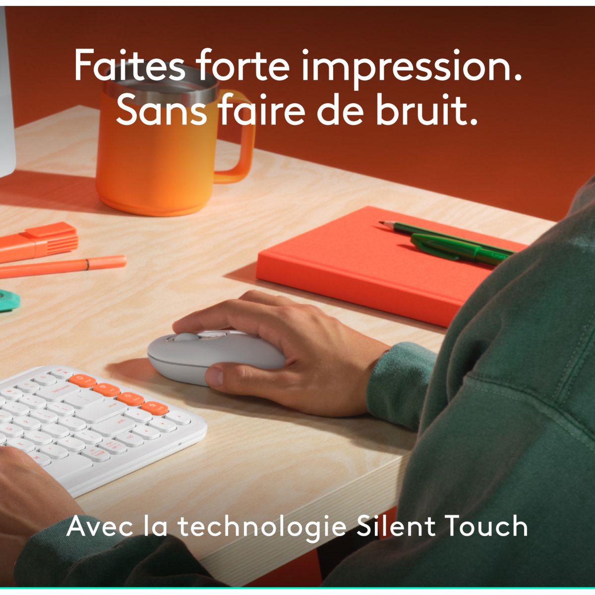 Voir la diapositive 5 : Logitech Souris sans fil POP Mouse Blanche