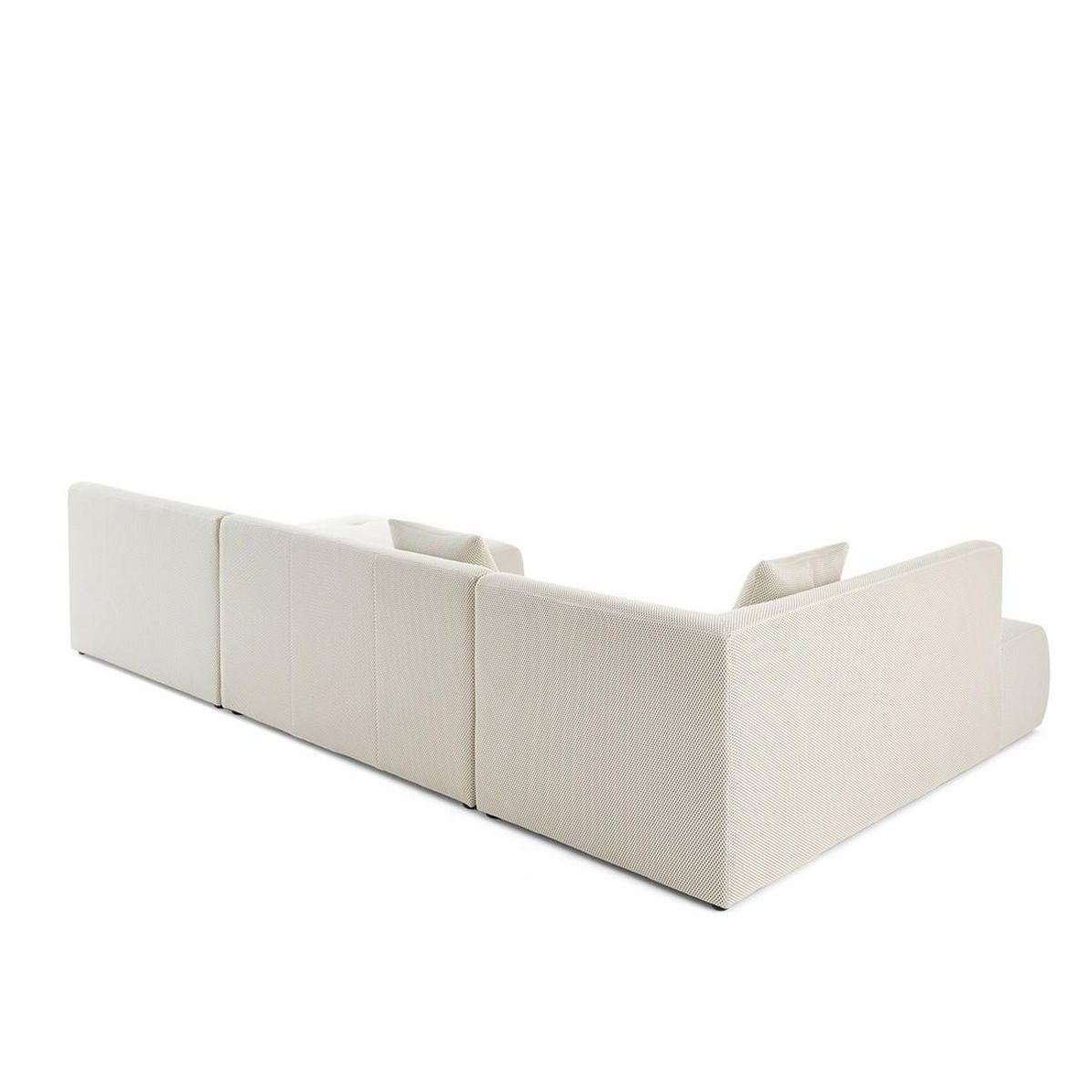 LISA DESIGN Onyx - canapé panoramique d'angle gauche - 7 places - en tissu mailles 3d