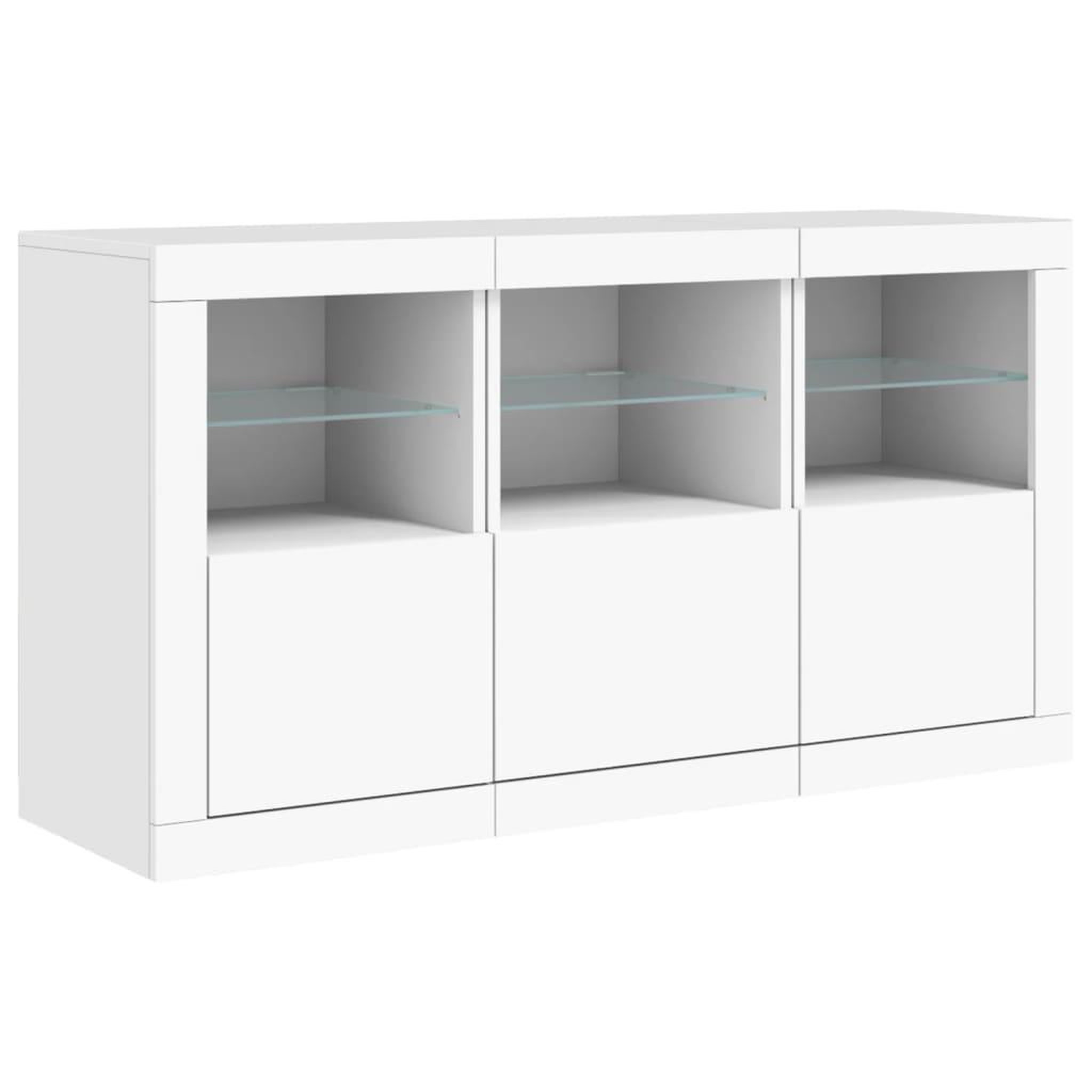 Voir la diapositive 5 : VIDAXL Buffet avec lumieres LED blanc 123x37x67 cm