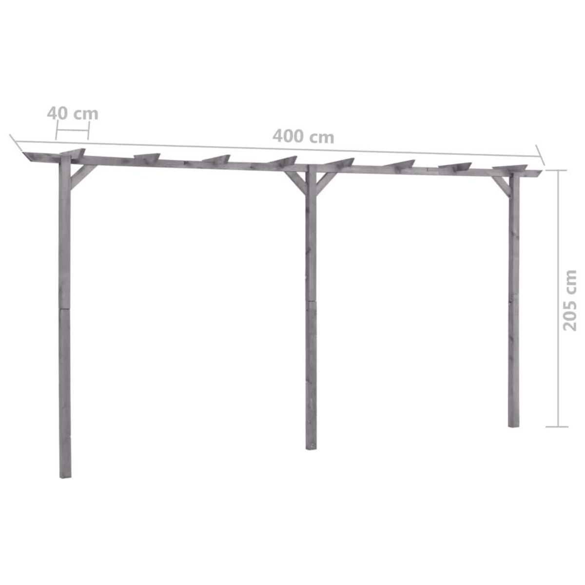 VIDAXL Pergola de jardin Gris 400x40x205 cm Bois de pin impregne