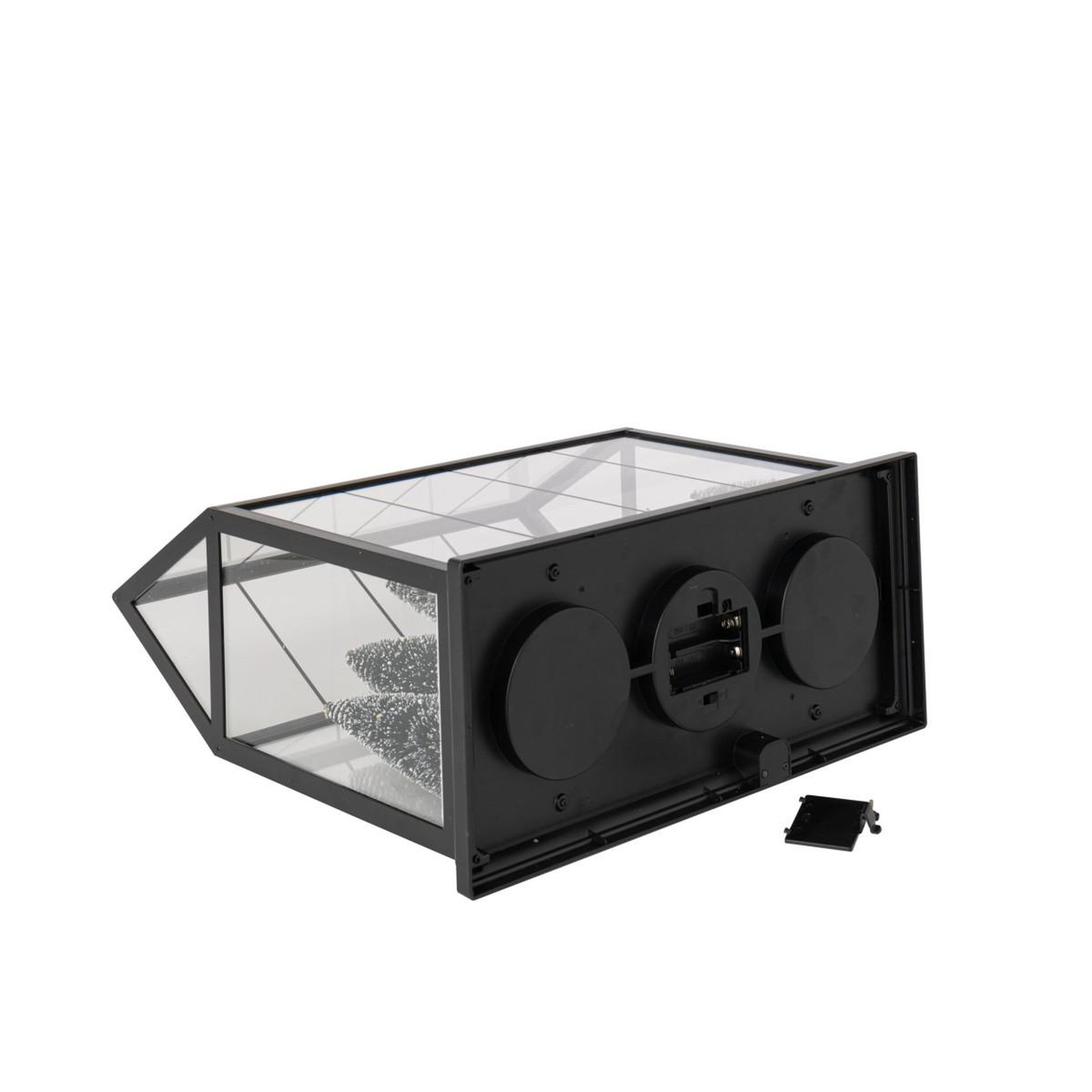 Voir la diapositive 3 : J-LINE Village de Noël Vitré à LED  Renne  33cm Noir
