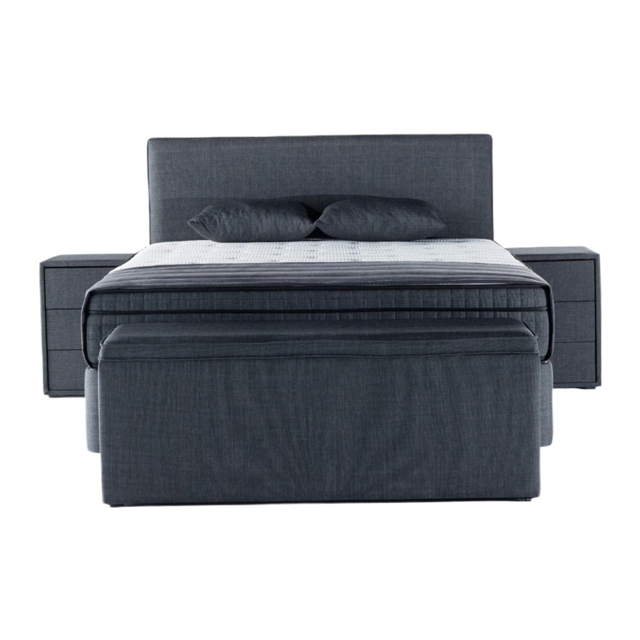JLC KREATION Lit coffre 160cm en tissu alessandro sans matelas