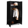 Voir la diapositive 4 : ID MARKET Armoire vestiaire penderie ESTER 2 portes métal noir design industriel