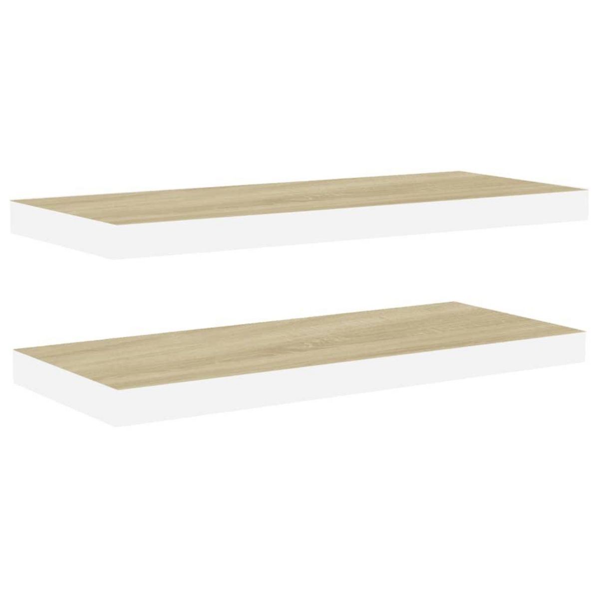VIDAXL Etageres flottantes 2 pcs chene et blanc 60x23,5x3,8 cm MDF