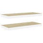 Voir la diapositive 2 : VIDAXL Etageres flottantes 2 pcs chene et blanc 60x23,5x3,8 cm MDF