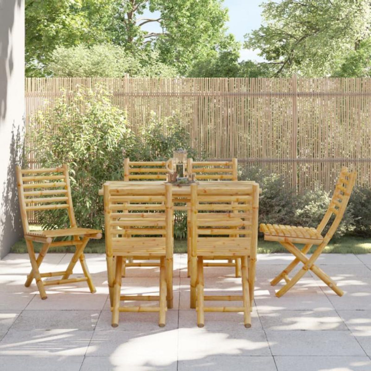 VIDAXL Chaises pliables de jardin lot de 6 43x54x88 cm bambou