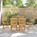 VIDAXL Chaises pliables de jardin lot de 6 43x54x88 cm bambou