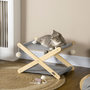 Voir la diapositive 2 : PAWHUT Lit pliable pour chat - hamac chat 2 niveaux - jeu 2 boules suspendues - bois de pin feutre gris