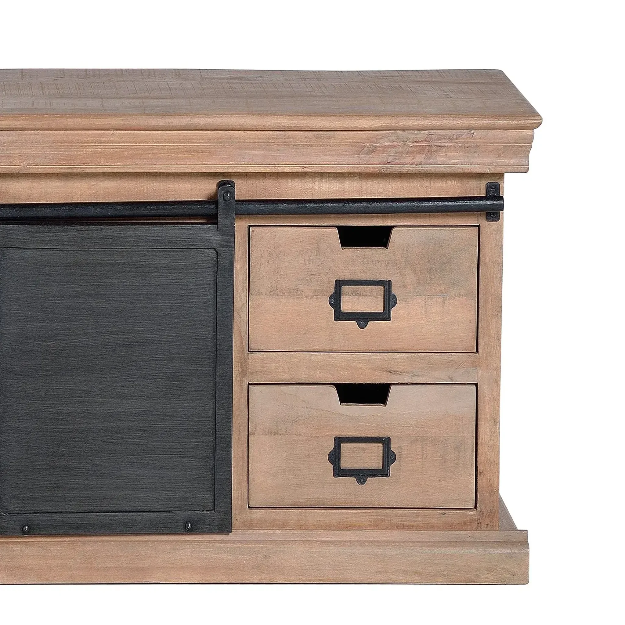 Voir la diapositive 3 : GINER Y COLOMER SL Meuble tv en bois de manguier 170 cm style industriel moderne