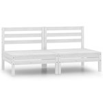 VIDAXL Canapes centraux de jardin 2 pcs blanc bois de pin massif