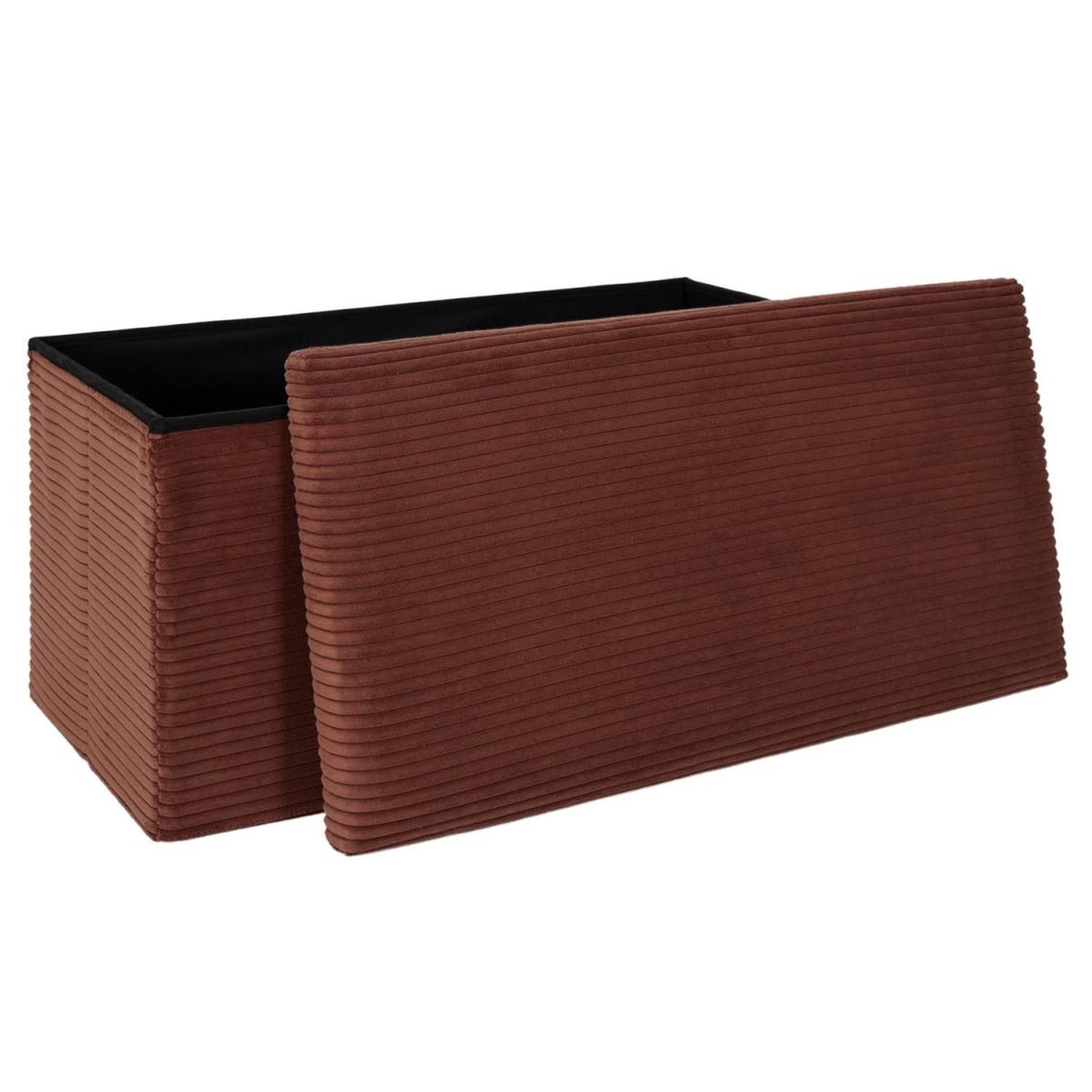 Voir la diapositive 5 : The Home Deco Factory Banc coffre pliable côtelé  scott  76cm terracotta