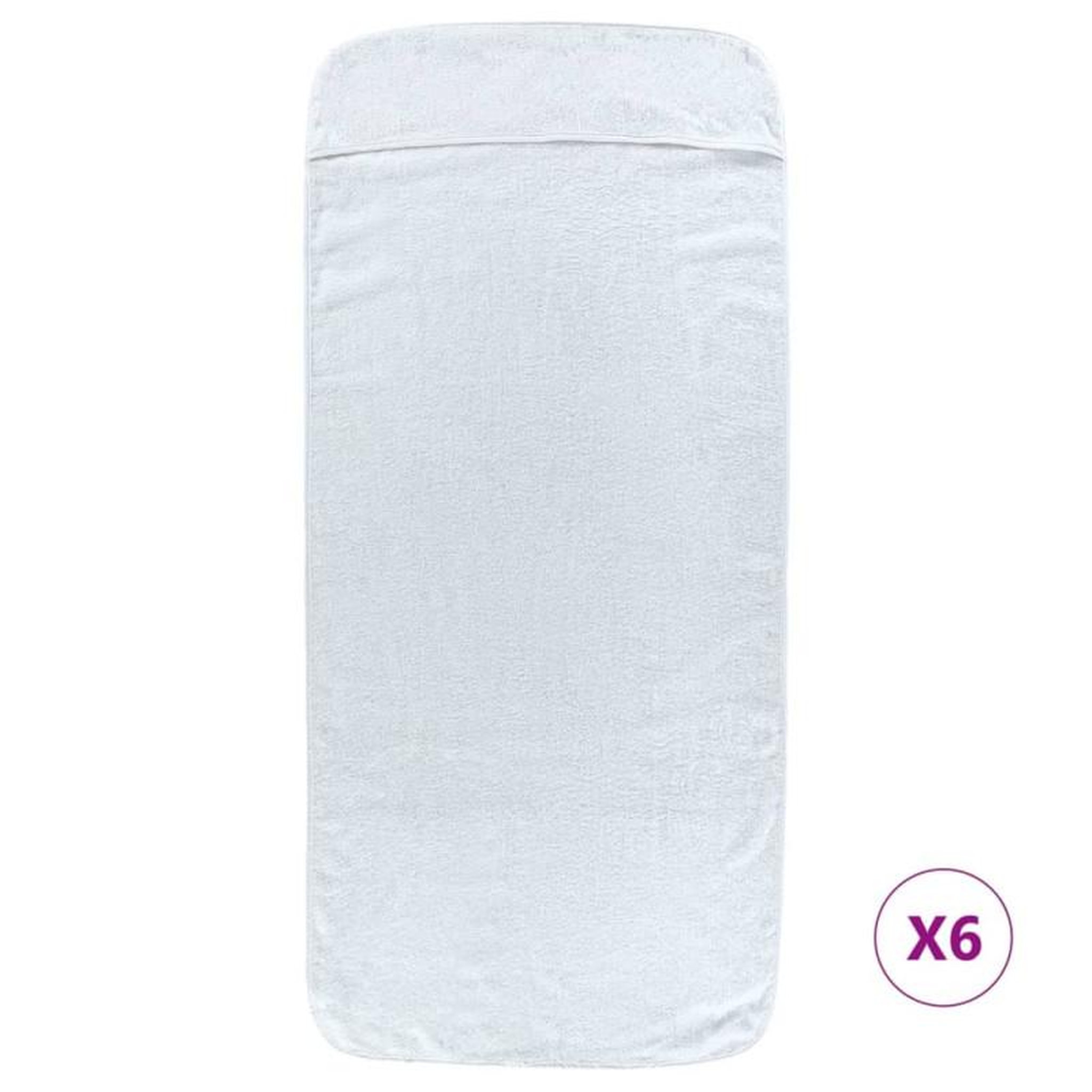 Voir la diapositive 3 : VIDAXL Serviettes de plage 6 pcs blanc 60x135 cm tissu 400 GSM